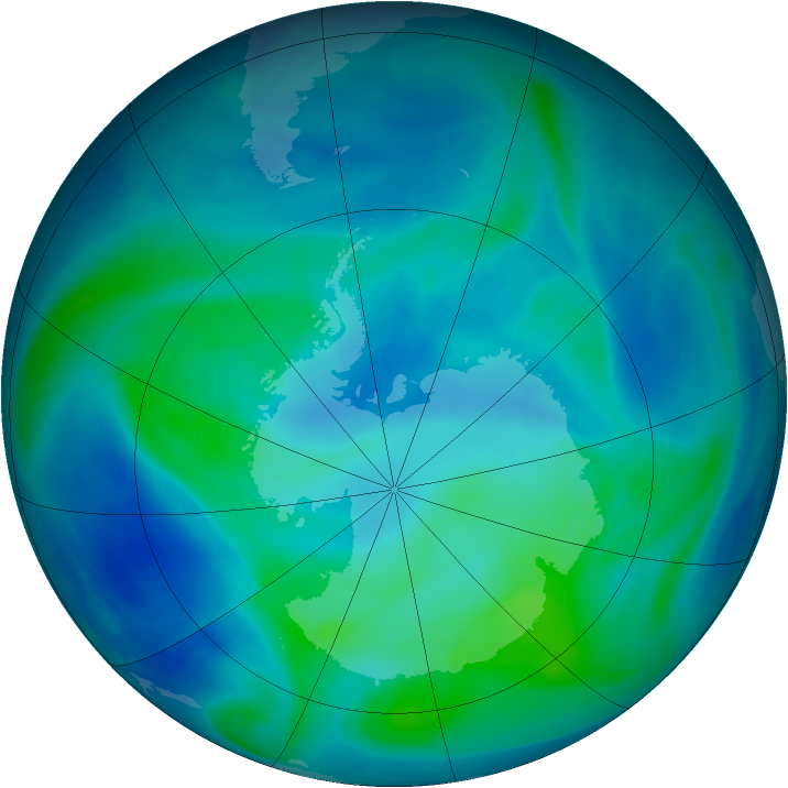 Antarctic ozone map for 24 February 2008
